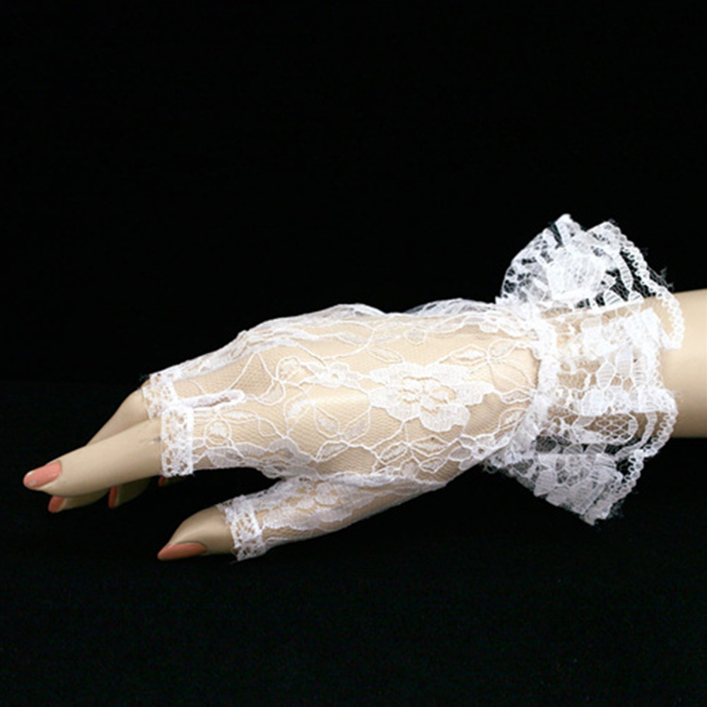 off white lace gloves