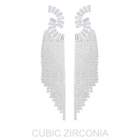 CUBIC ZIRCONIA (CZ) RHINESTONE TASSEL EARRINGS