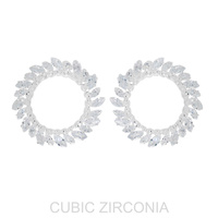 MARQUISE CZ WRAP HOOP EARRINGS