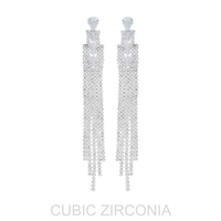 MULTI-CUT CZ TASSEL EARRINGS