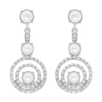 PEARL OPEN HALO POST DANGLE EARRINGS