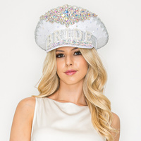 FASHION BRIDE JEWELED CAPTAIN HAT