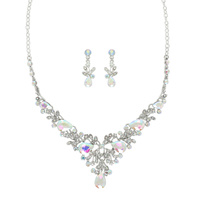 CRYSTAL EMBELLISHED STATEMENT NECKLACE SET