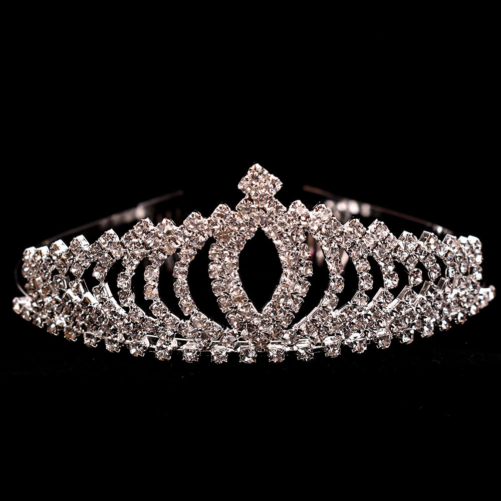 HTY10709 S VICTORIAN DETAILED RHINESTONE TIARA - Tiara Crown