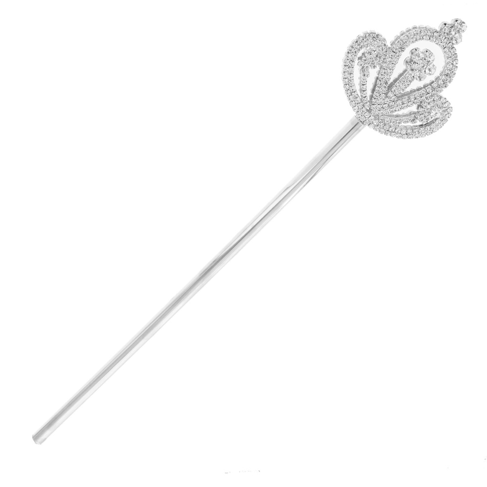 HWM1655 SCL Rhinestone Flower Scepter Wand Hwm1655Scl