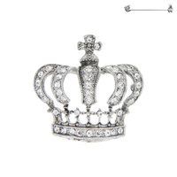 CROWN PIN WITH RHINESTONES