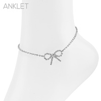 RHINESTONE BOWKNOT CHARM ANKLET 