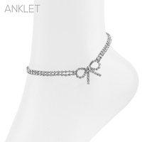 RHINESTONE BOWKNOT CHARM ANKLET 