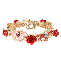 KENTUCKY DERBY FLORAL ENAMEL COATED STRETCH BRACELET