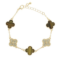 PEARLESCENT EPOXY QUATREFOIL LINK BRACELET