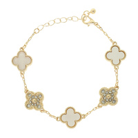 PEARLESCENT EPOXY QUATREFOIL LINK BRACELET