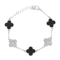 PEARLESCENT EPOXY QUATREFOIL LINK BRACELET