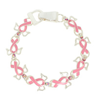 PINK RIBBON ANGEL WINGS MAGNETIC BRACELET