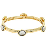 GOLD-TONE CRYSTAL CUFF BANGLE BRACELET