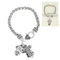 SERINITY PRAYER CROSS CHARM CHAIN BRACELET