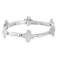 HAMMERED QUATREFOIL STRETCH BRACELET