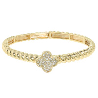 QUATREFOIL RIBBED STRETCH BRACELET