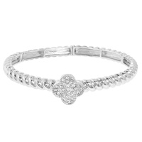 QUATREFOIL RIBBED STRETCH BRACELET