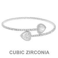 HEART SHAPED CZ SPIRAL CUFF BRACELET