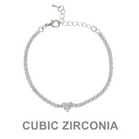 HEART CUT CZ TENNIS BRACELET