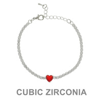 HEART CUT CZ TENNIS BRACELET