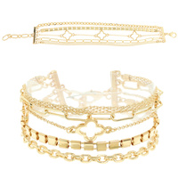 MULTI-LINE QUATREFOIL CHAIN BRACELET