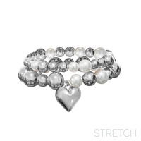 HEART CHARM STRETCH BRACELET