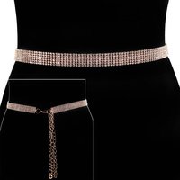 6 LINE RHINESTONE WEDDING CHAIN BELT