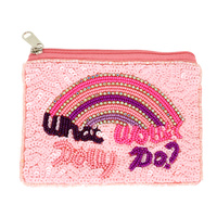 WESTERN DOLLY THEMED JEWELED COIN BAG