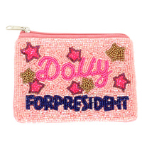 WESTERN DOLLY THEMED JEWELED COIN BAG