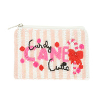 CHRISTMAS CANDY CANE CUTE COIN BAG