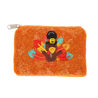 THANKSGIVING PILGRIM TURKEY COIN BAG