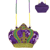 MARDI GRAS JEWELED CROWN CROSSBODY BAG