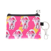 WESTERN PIG AND THUNDERBOLT PATTERN KEYCHAIN COIN BAG