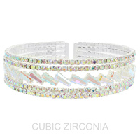 MULTI-LINE CZ CUFF BRACELET