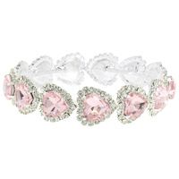 HEART CUT CRYSTAL HALO TENNIS BRACELET