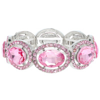 OVAL CUT CRYSTAL HALO STRETCH BRACELET