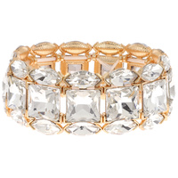 CRYSTAL GEMSTONE EMBELLISHED STRETCH BRACELET