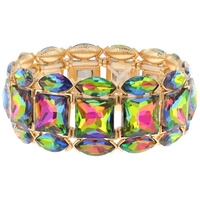 CRYSTAL GEMSTONE EMBELLISHED STRETCH BRACELET