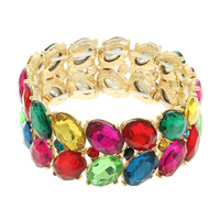 DUAL-ROW CHUNKY CRYSTAL STRETCH BRACELET