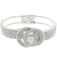 RHINESTONE PAVE INFINITY SYMBOL HINGE BRACELET