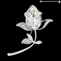 RHINESTONE ROSE PIN