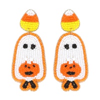 TRICK OR TREATING GHOST HALLOWEEN BEADED EARRINGS