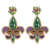 FLEUR DE LIS MASQUERADE MARDI GRAS EARRINGS