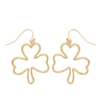 SAINT PATRICKS DAY SHAMROCK OUTLINE METAL EARRINGS