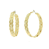 FASHIONISTA FABRIC WOVEN LINK HOOP EARRINGS