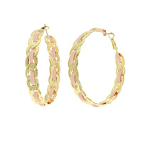 FASHIONISTA FABRIC WOVEN LINK HOOP EARRINGS