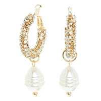 BAROQUE PEARL HOOP DANGLE EARRINGS