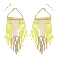 WESTERN NATIVE AMERICAN BEAD FRINGE EARRINGS