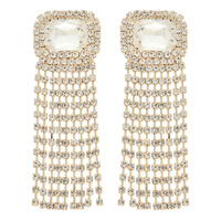 RHINESTONE PAVE CRYSTAL FRINGE EARRINGS